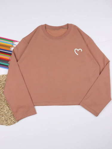 کراپ آستین دار پنبه گلکسی